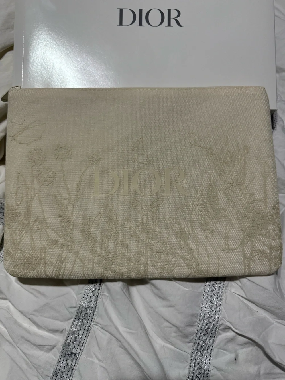 Dior Limited Edition Floral Canvas Pouch
